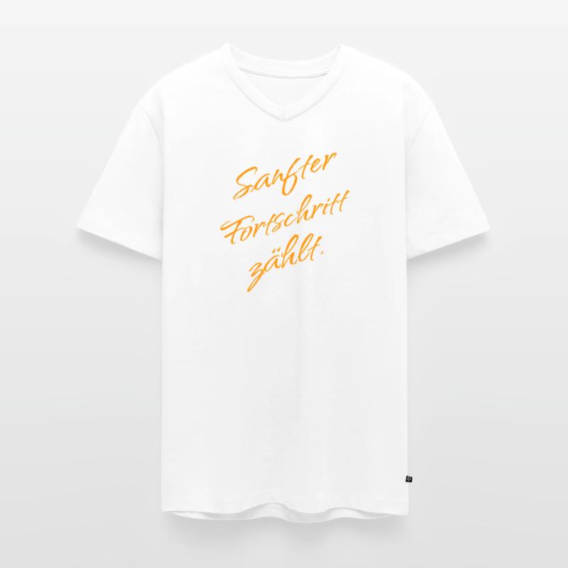 Le progrès doux compte – Mentalité de croissance T-shirt encolure en V Premium bio Homme