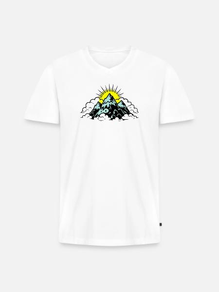 Mountains Alps Nature - Men's Premium Organic T-shirt with V-neck - white