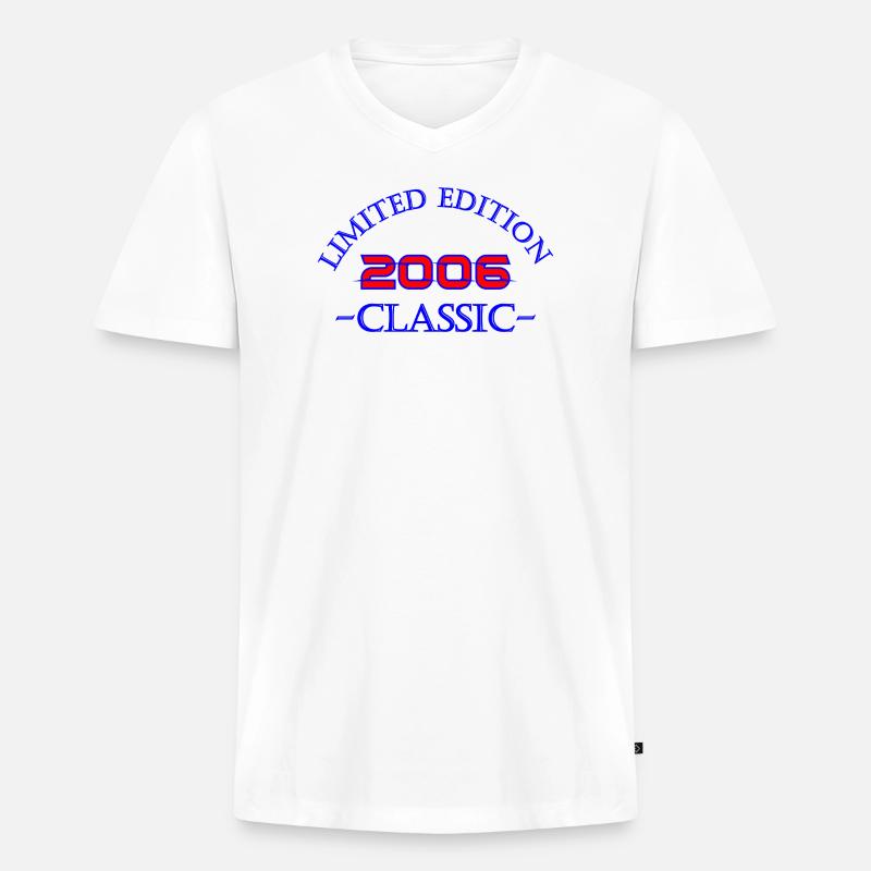 2006 Classic Limited Edition - Männer Premium Bio T-Shirt mit V-Ausschnitt - Weiß