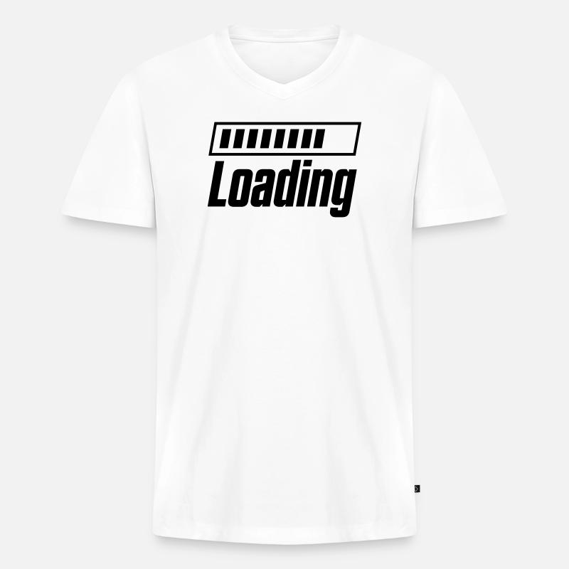 Loading Loading Bar - Men's Premium Organic T-shirt with V-neck - white