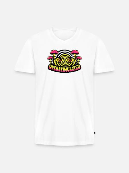 Overstimulated Psychedelic Eyes - Men's Premium Organic T-shirt with V-neck - white