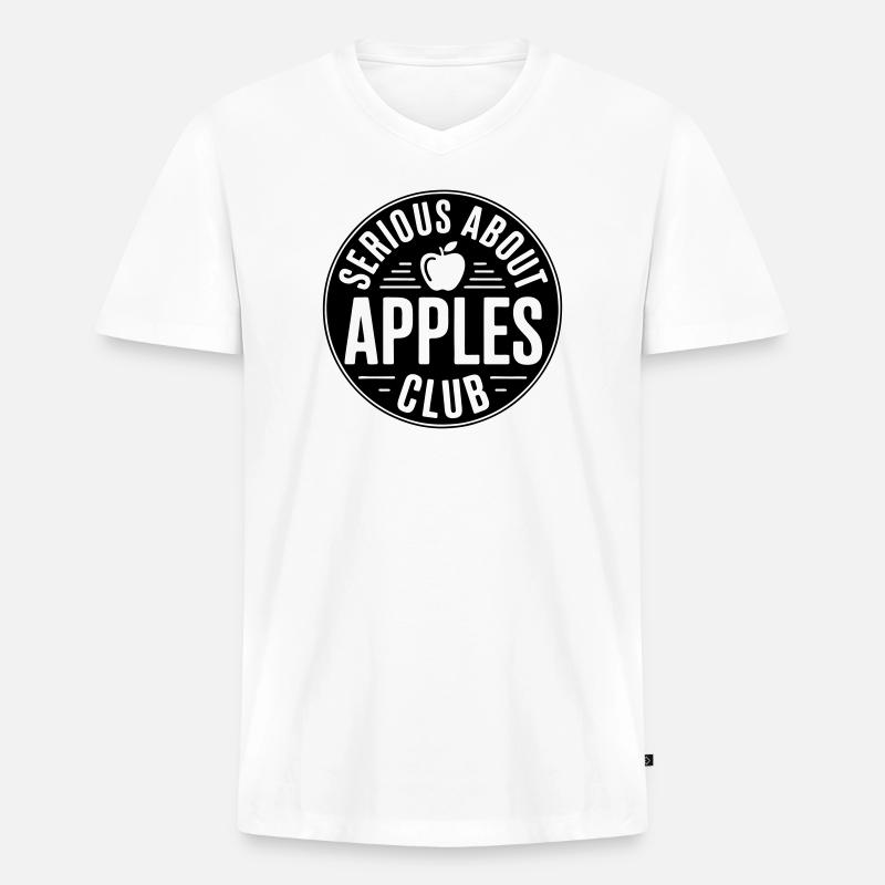Äpfel - Serious about apples club - Männer Premium Bio T-Shirt mit V-Ausschnitt - Weiß