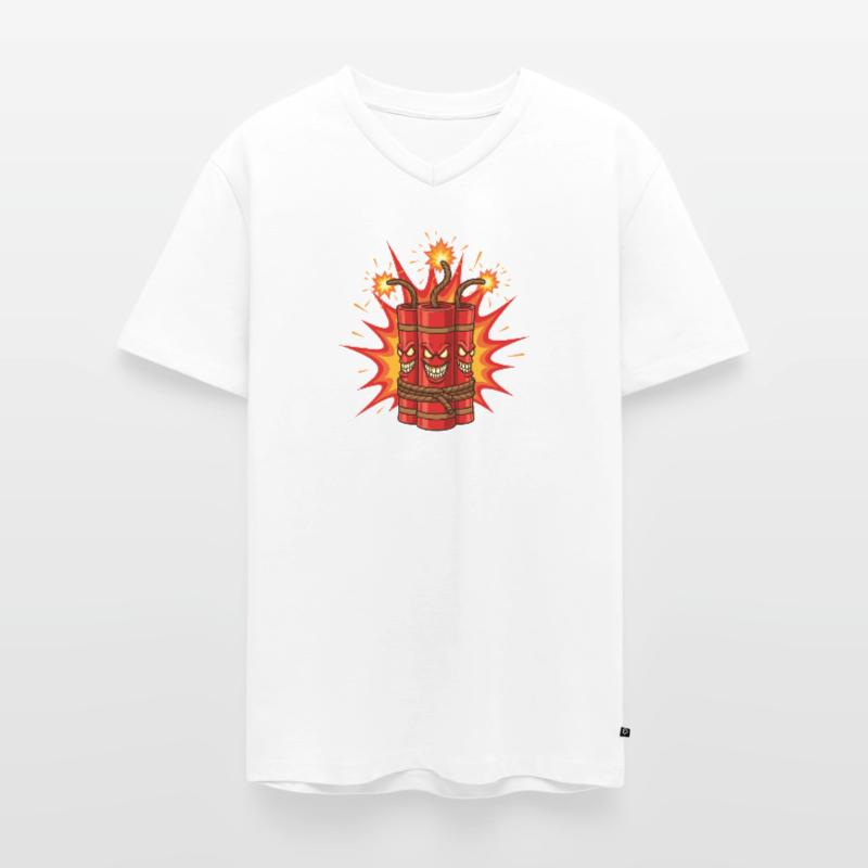 Exploding Dynamite Art Men's Premium Organic T-shirt with V-neck