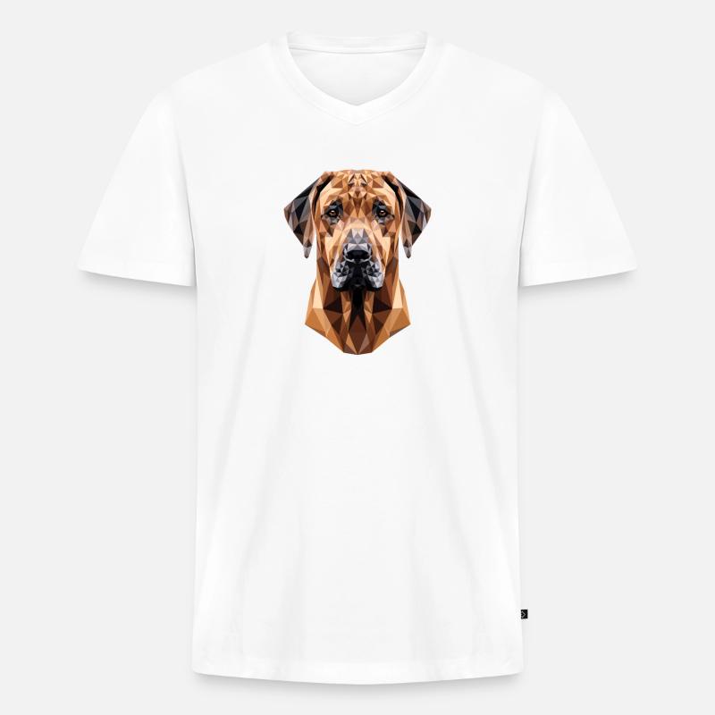 Rhodesian Ridgeback Jagdhund Hunde Stolz Ridgeback - Männer Premium Bio T-Shirt mit V-Ausschnitt - Weiß