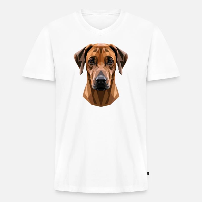 Rhodesian Ridgeback Jagthund Pride Ridgeback - Premium økologisk T-shirt med V-hals til mænd - hvid
