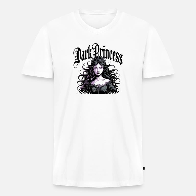 Dunkle Prinzessin Gothic Krone - Männer Premium Bio T-Shirt mit V-Ausschnitt - Weiß