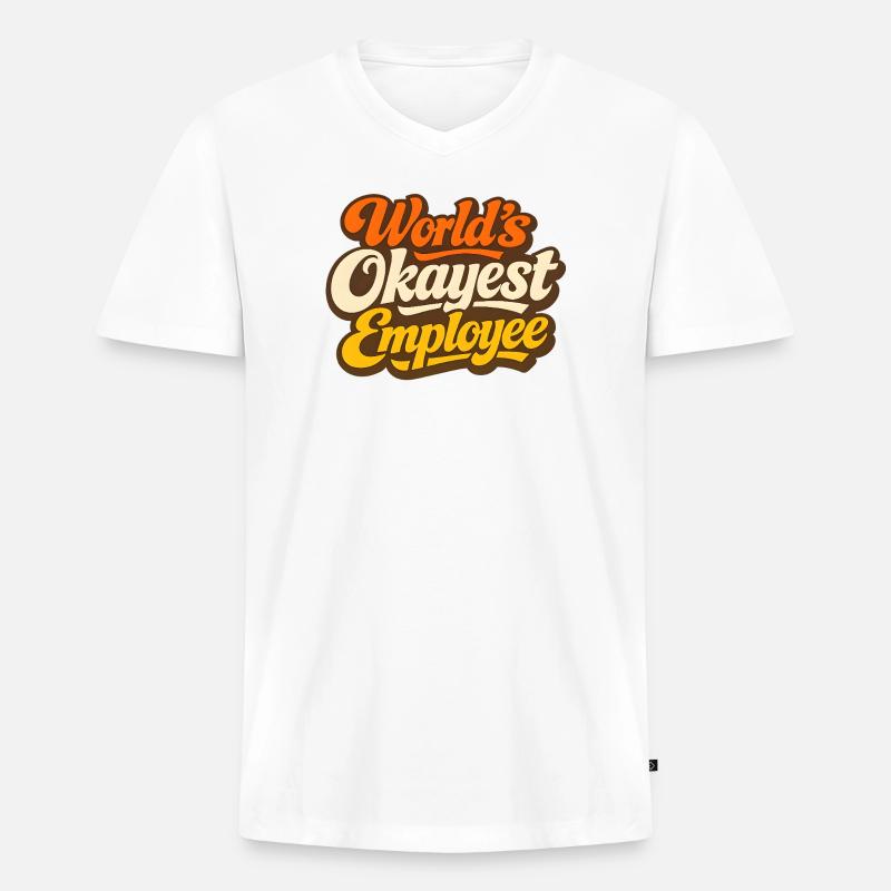 Der beste Mitarbeiter der Welt - Männer Premium Bio T-Shirt mit V-Ausschnitt - Weiß