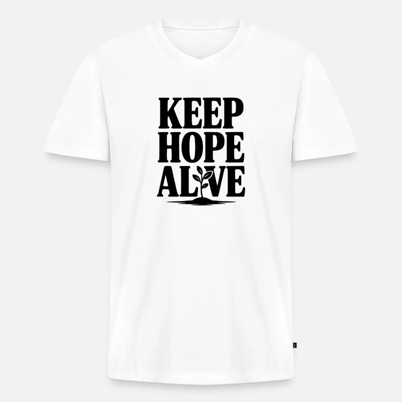 Keep Hope Alive - Men's Premium Organic T-shirt with V-neck - white