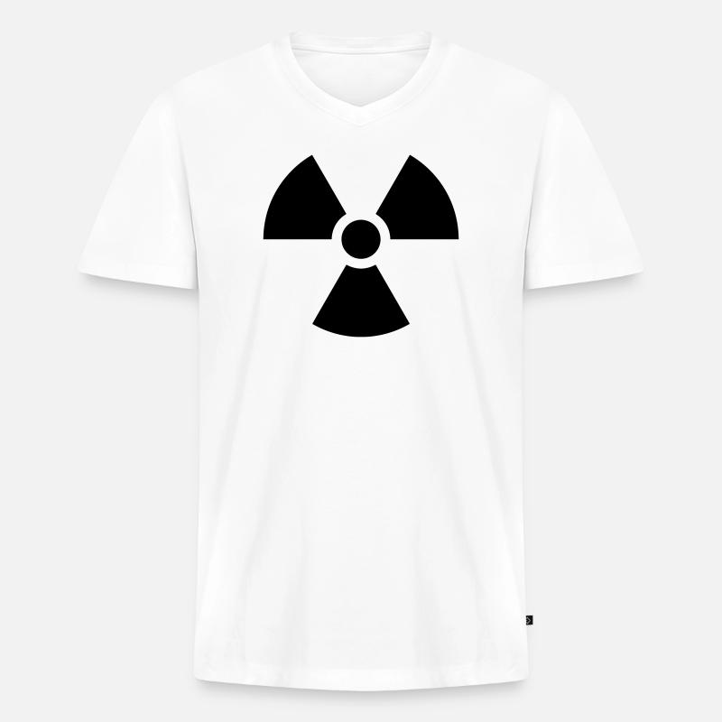 Atom Nuklear - Männer Premium Bio T-Shirt mit V-Ausschnitt - Weiß