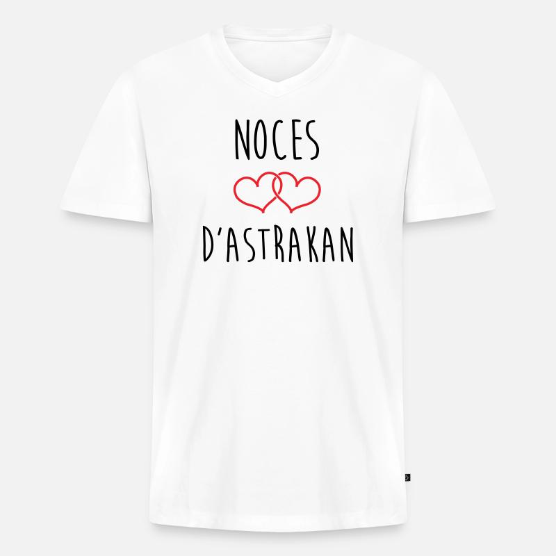 Bryllupsdag - Astrakhan-bryllup (64 år) - Premium økologisk T-shirt med V-hals til mænd - hvid