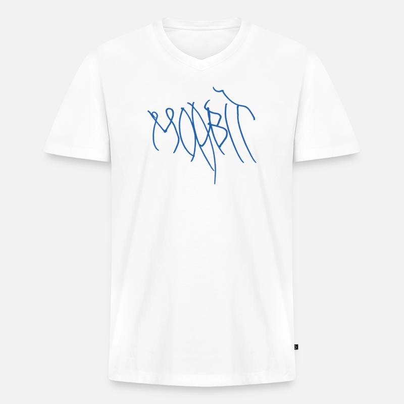 Geschenkidee für echte Moabiter - Männer Premium Bio T-Shirt mit V-Ausschnitt - Weiß