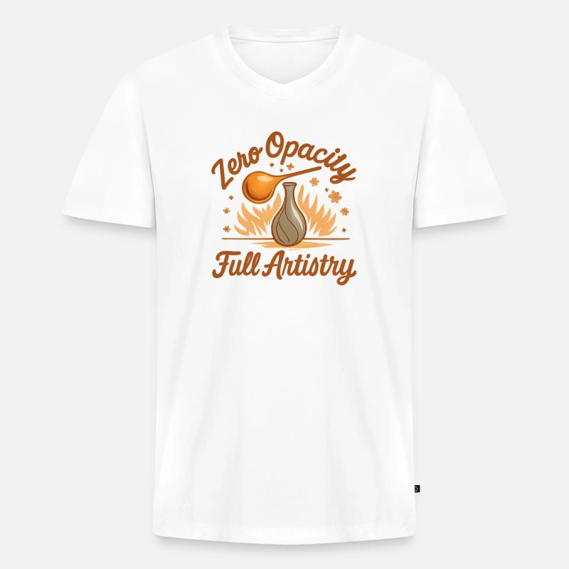Null Opazität, volle Kunst | Glaskunst - Männer Premium Bio T-Shirt mit V-Ausschnitt - Weiß