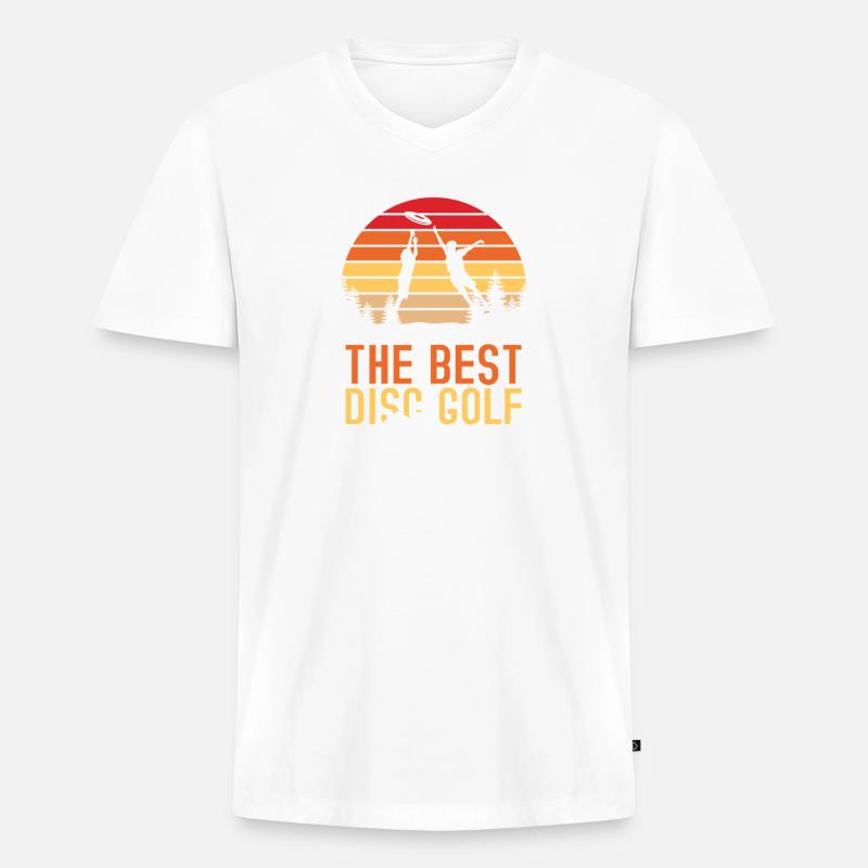 Disc Golf Geschenke Discgolf - Männer Premium Bio T-Shirt mit V-Ausschnitt - Weiß