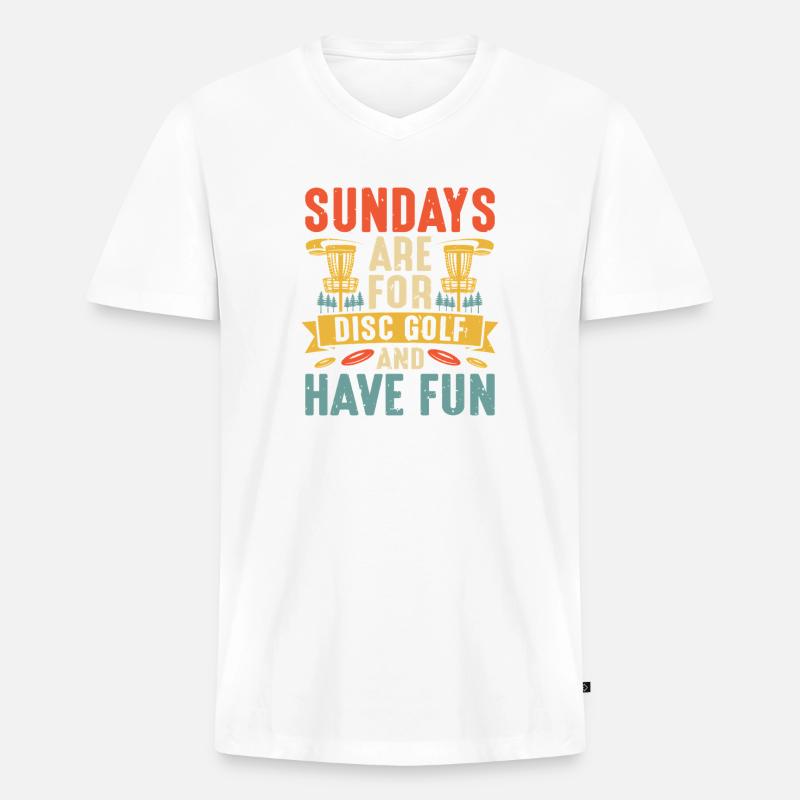 Disc Golf Geschenke Discgolf - Männer Premium Bio T-Shirt mit V-Ausschnitt - Weiß
