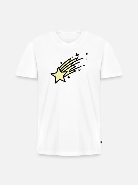 Shooting Star Comet Comic - Men's Premium Organic T-shirt with V-neck - white