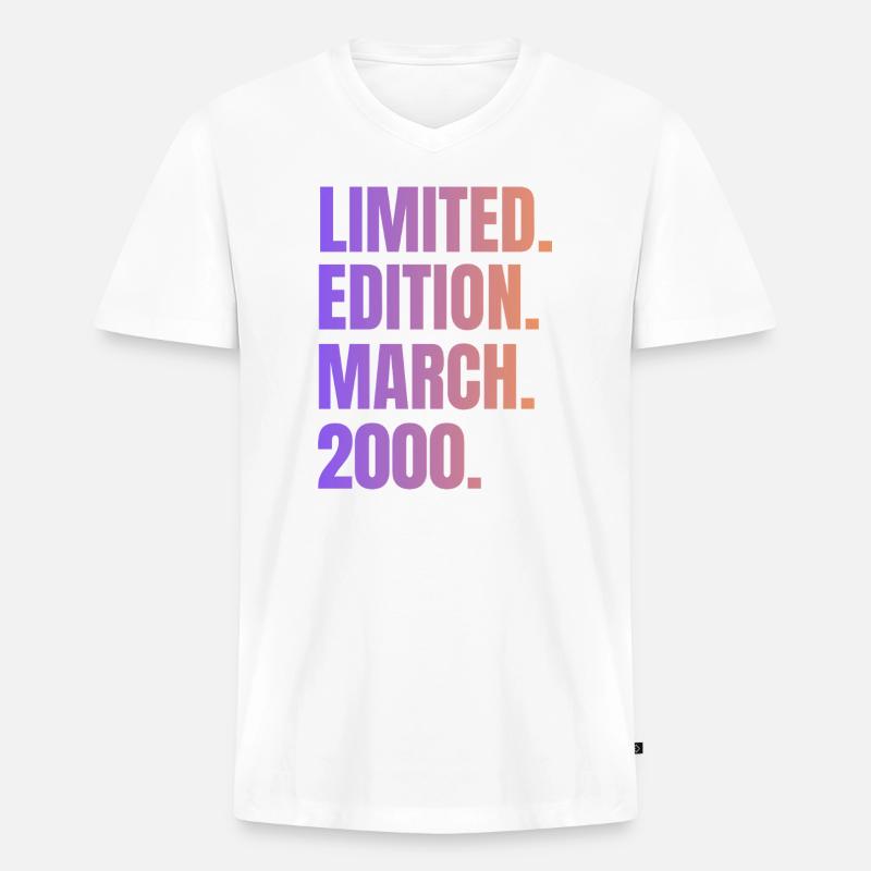 Limitierte Auflage März 2000 - Männer Premium Bio T-Shirt mit V-Ausschnitt - Weiß