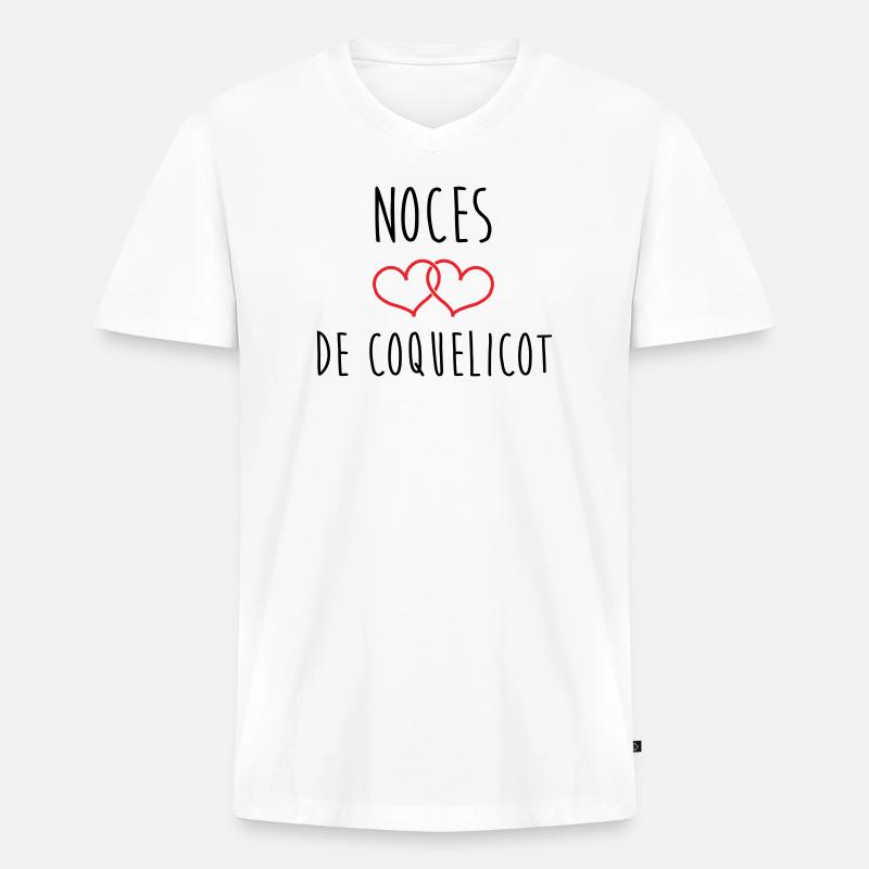 Mohnhochzeit 8 Jahre Ehe - Männer Premium Bio T-Shirt mit V-Ausschnitt - Weiß