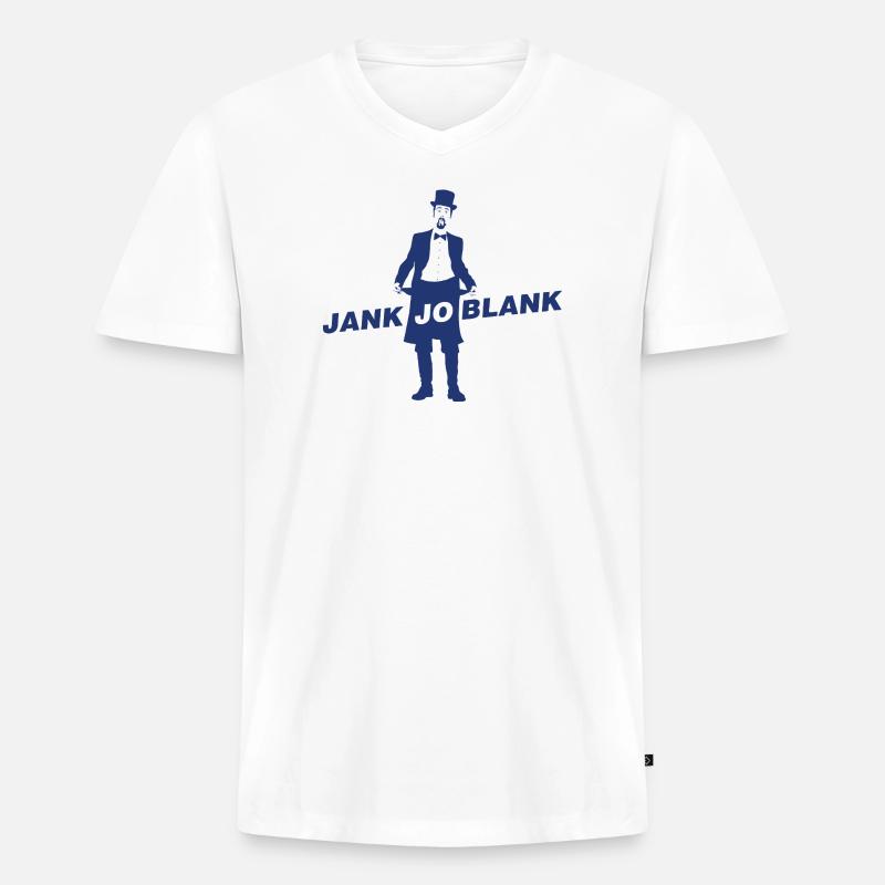 JANK JO BLANK - Männer Premium Bio T-Shirt mit V-Ausschnitt - Weiß