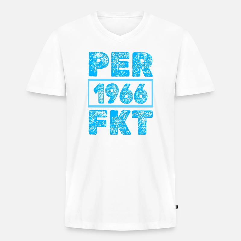 Perfektioniert 1966 - Männer Premium Bio T-Shirt mit V-Ausschnitt - Weiß