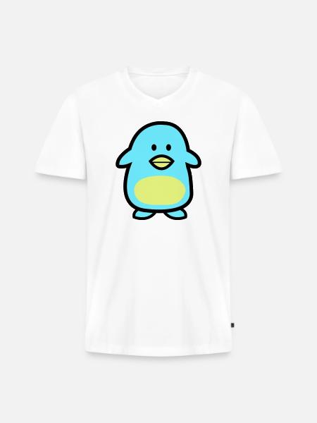 Penguin Comic - Men's Premium Organic T-shirt with V-neck - white