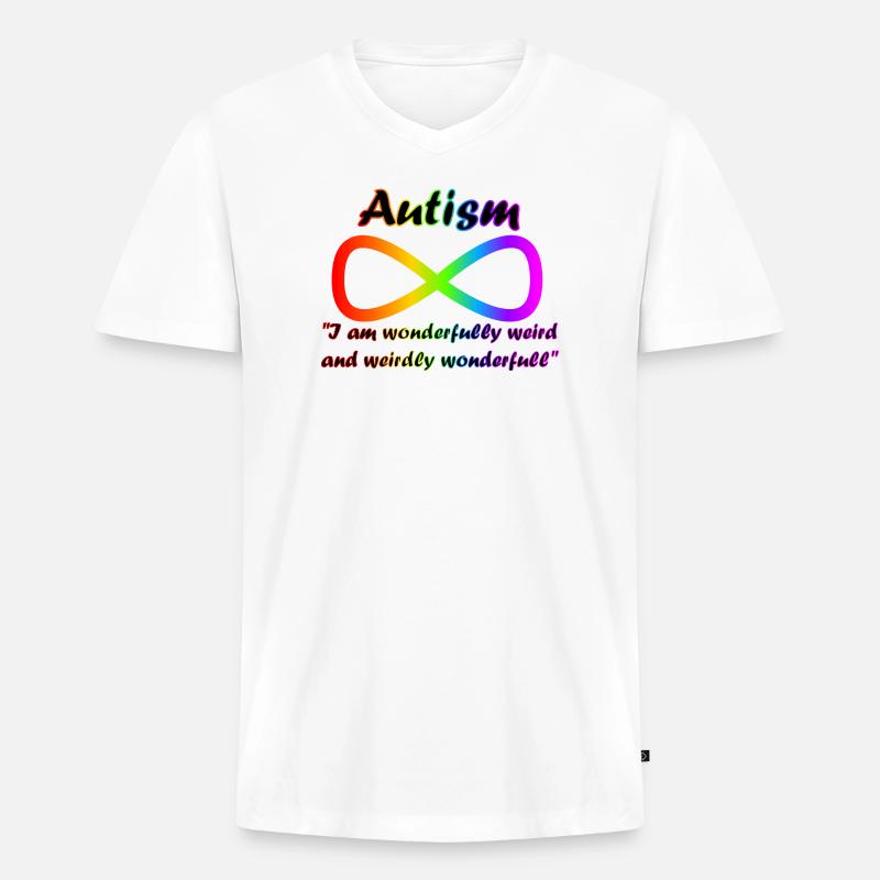 Wunderbar seltsam und seltsam wunderbar - Männer Premium Bio T-Shirt mit V-Ausschnitt - Weiß