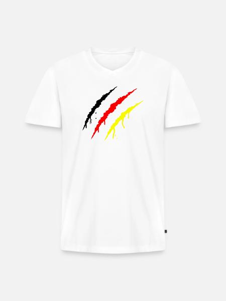 krallen_deutschland - Men's Premium Organic T-shirt with V-neck - white