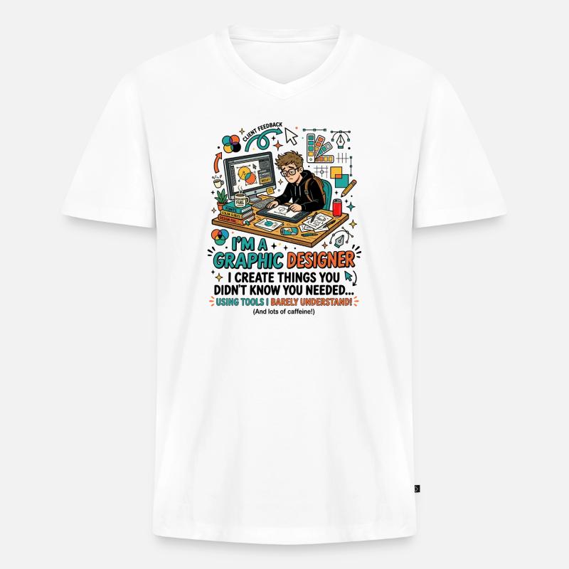Graphic Designer Tools Humor Spruch - Männer Premium Bio T-Shirt mit V-Ausschnitt - Weiß