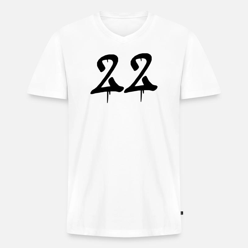 22_graffiti - Männer Premium Bio T-Shirt mit V-Ausschnitt - Weiß
