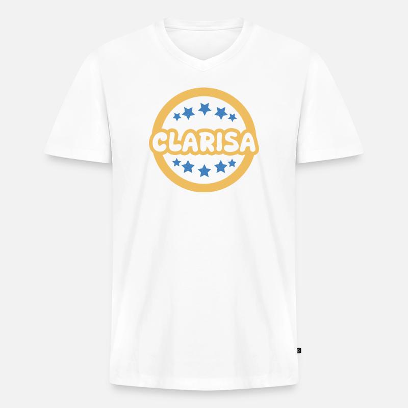 Clarisa als Geschenk - Männer Premium Bio T-Shirt mit V-Ausschnitt - Weiß