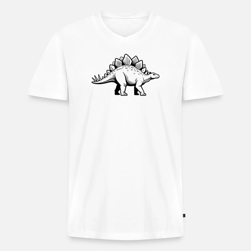 Stegosaurus - Men's Premium Organic T-shirt with V-neck - white