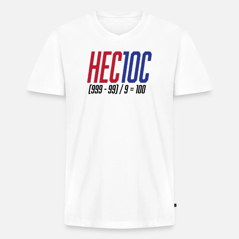 Hectoc Kopfrechenspiel, Mathe - Männer Premium Bio T-Shirt mit V-Ausschnitt - Weiß