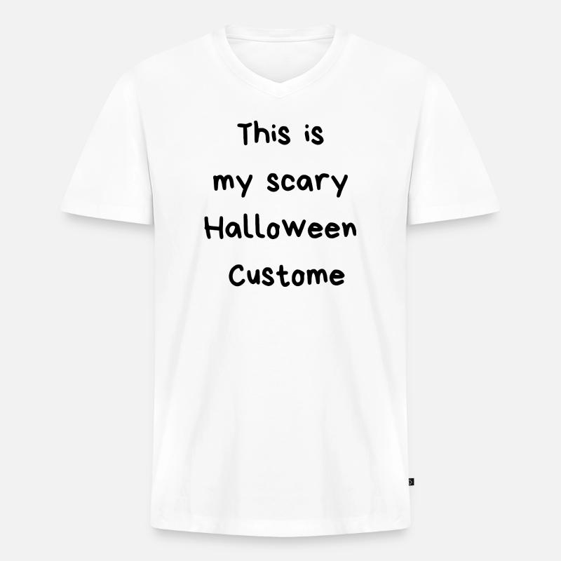 Halloween Kostüm - Männer Premium Bio T-Shirt mit V-Ausschnitt - Weiß
