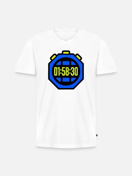 Stopwatch Best Time Half Marathon - Men's Premium Organic T-shirt with V-neck - white