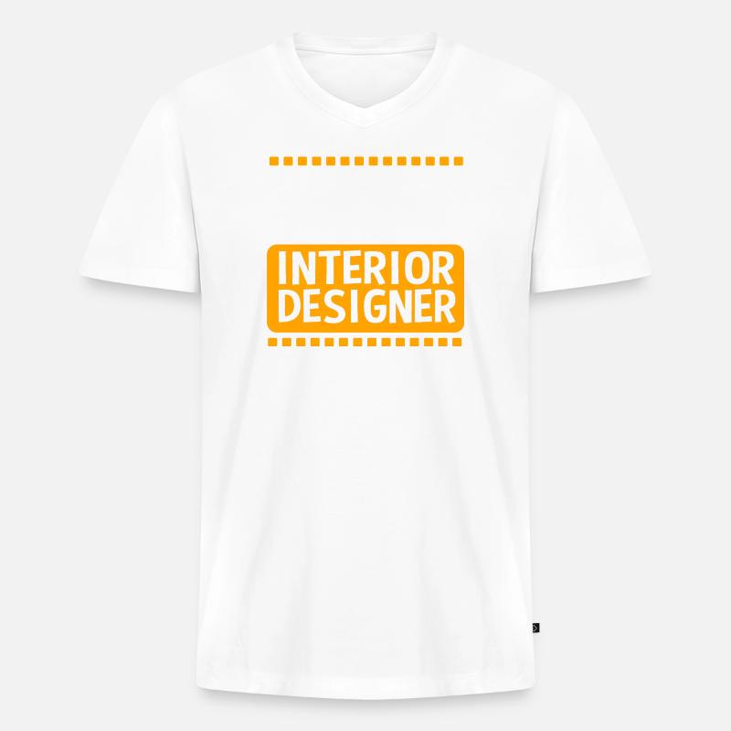 Architecte architecte Designer d’intérieur - T-shirt encolure en V Premium bio Homme - blanc