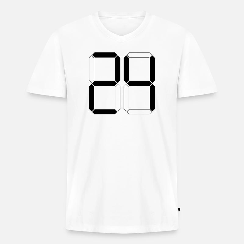 NUMMER 24 Vierundzwanzig Geschenk Digital - Männer Premium Bio T-Shirt mit V-Ausschnitt - Weiß