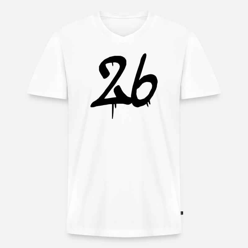 26 - Männer Premium Bio T-Shirt mit V-Ausschnitt - Weiß