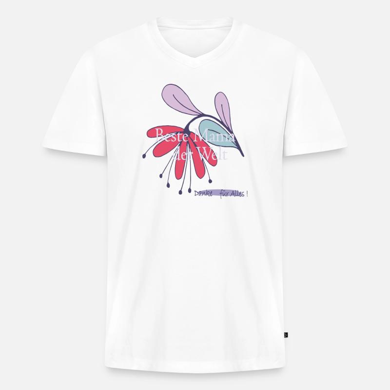 Beste Mama der Welt  - Männer Premium Bio T-Shirt mit V-Ausschnitt - Weiß