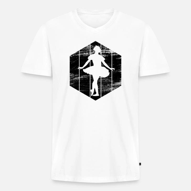 Ballettmädchen - Männer Premium Bio T-Shirt mit V-Ausschnitt - Weiß