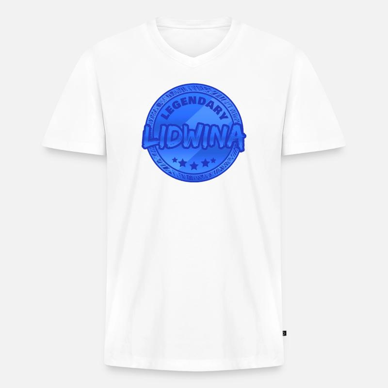 Lidwina als Geschenkidee - Männer Premium Bio T-Shirt mit V-Ausschnitt - Weiß
