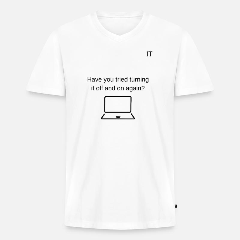 Technischer Support - Männer Premium Bio T-Shirt mit V-Ausschnitt - Weiß