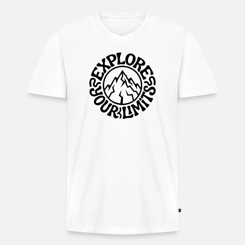 Bergsteigen - Männer Premium Bio T-Shirt mit V-Ausschnitt - Weiß