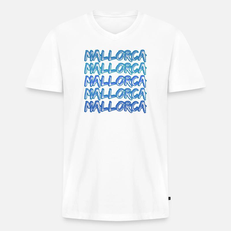 Tauchen Mallorca - Männer Premium Bio T-Shirt mit V-Ausschnitt - Weiß