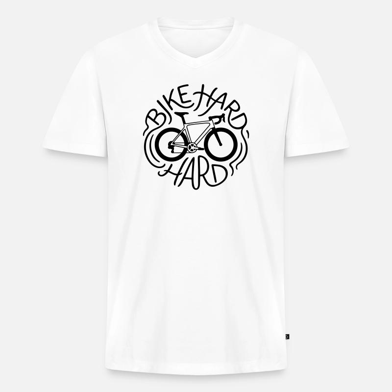 Radfahren - Männer Premium Bio T-Shirt mit V-Ausschnitt - Weiß