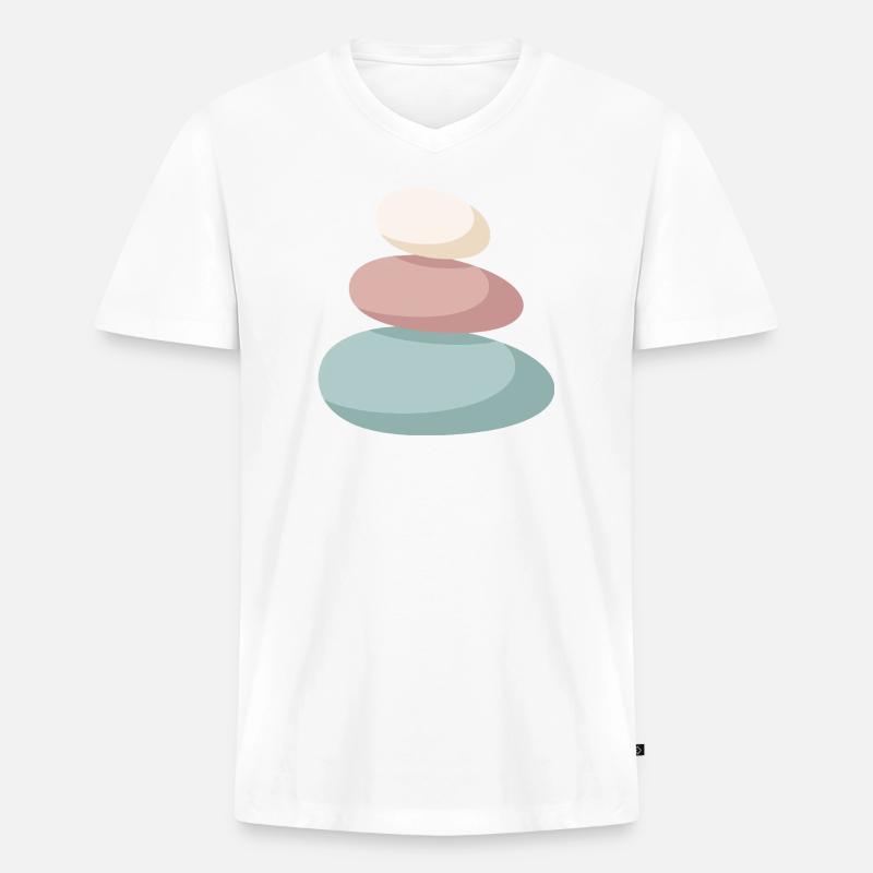 Pastel Stone Stack - Men's Premium Organic T-shirt with V-neck - white