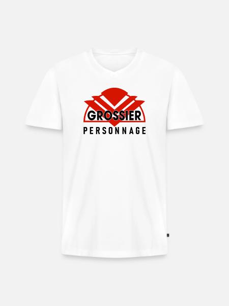 Gossier personnage - T-shirt encolure en V Premium bio Homme - blanc
