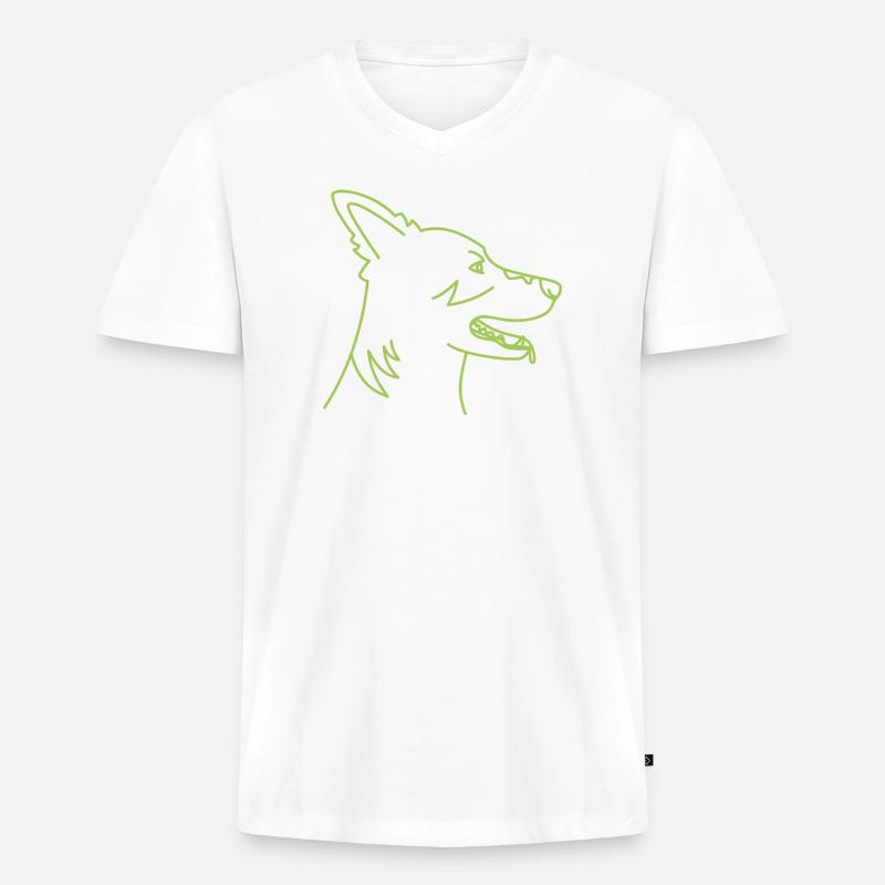 AmarokGeist - Männer Premium Bio T-Shirt mit V-Ausschnitt - Weiß