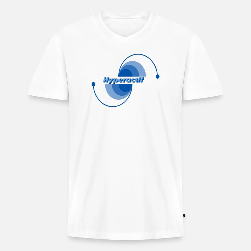 Hyperaktiv - Männer Premium Bio T-Shirt mit V-Ausschnitt - Weiß