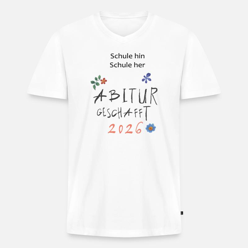 Abitur 2026  - Männer Premium Bio T-Shirt mit V-Ausschnitt - Weiß