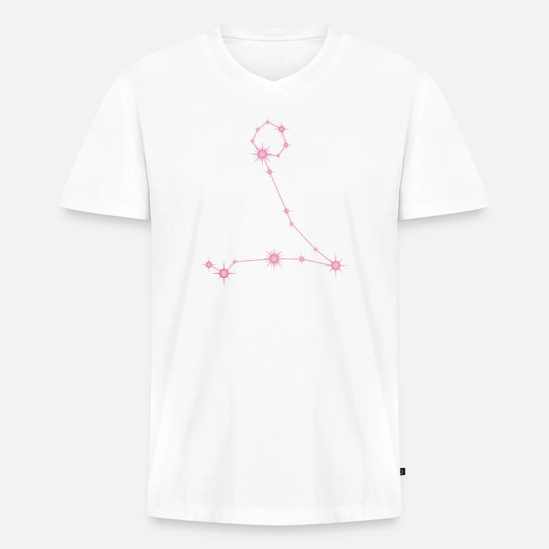 Fischestern Sternbild Sternzeichen Pastellrosa - Männer Premium Bio T-Shirt mit V-Ausschnitt - Weiß