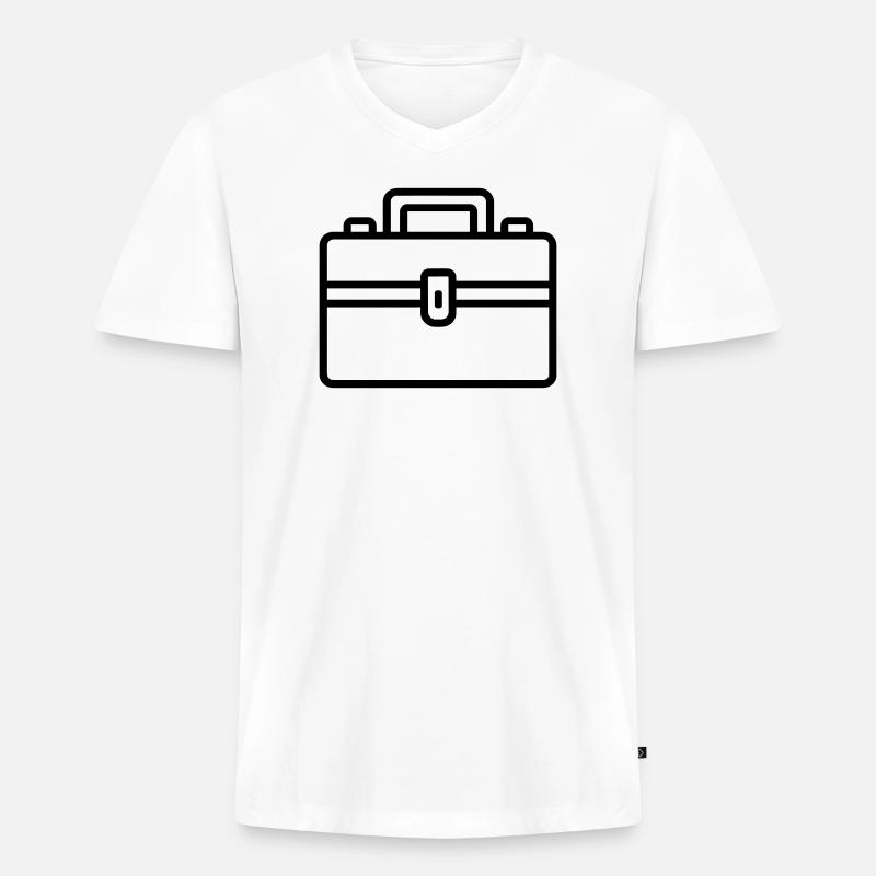 Werkzeugkasten - Männer Premium Bio T-Shirt mit V-Ausschnitt - Weiß